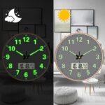 STAR WORK Non Ticking Silent Quartz Radium Glow Wall Clock for Living Room Bedroom Office | Mute and Quiet Clocks| Home Decorative Art Collection (Grey Analog | Round) Glass, Plastic , 12 Centimeters - Image 2