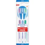 Sensodyne Sensitive Toothbrush | Soft Rounded Bristles Tooth Brush | Effective Cleaning, Gentle on Teeth, Toothbrush Set Pack of 3 (Buy 2 Get 1 Free), Multicolour | Dentist Recommended Brand - Image 2