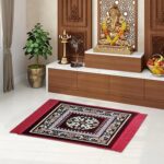 Status Contract Multipurpose Pooja Prayer Mat 18x18 inch Pooja Assan (MEHROON) - Image 2