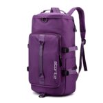 Storite Nylon 43Cm Small Lightweight Water Resistant Duffle Bag, Rucksack Travel Bag for Women with Shoes Compartment, Backpack Carry Luggage Bag for Men & Women(43x25x26Cm, Purple) - Image 2