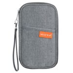 Storite Nylon Travel Family Passport Holder Wallet Organizer for Credit Debit Card Boarding Pass with Removable Hand Strap for Men and Women(Grey) - Image 2