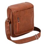 Storite PU Leather Small Sling Bag For Man Side Bag Crossbody Travel Office Business Messenger One Side Shoulder Bag for Men & Women - Tan Brown (20 x 7 x 25.5 Cm) - Image 2
