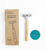 Sustainable Shaving Kit – Eco-Friendly Wooden Handle Razor with Wheat Straw Cartridge, Travel-Size 10g Shave Butter (Aloe & Lemon), Hotel Room Kit, Toiletries Set, Guest Amanities Plastic-Reduction Grooming Set for Men & Women (50) - Image 2