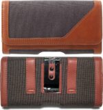 TDG® Dual Tone Faux Leather Pouch Holster Belt Clip Case with Belt Loop & Magnetic Flap Compatible for Apple iPhone Smartphones & Mobiles (Display 5 to 6.5 inches) (Brown, 6.7) - Image 2