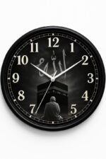 TIKAM Enterprises, Islamic Wall Clock – Black Background Silent Quartz Home Décor - Image 2