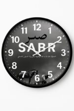 TIKAM Enterprises,SABR Islamic Wall Clock – Black Background Silent Quartz Home Décor - Image 2