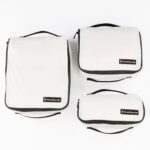 TRAVEL LIKES ME Travel Organizer - Set of 3 Utility Bags for Essentials, Packing Cubes, Pouches for Travel Accessories, Clothes & Garment Storage (Black & White) (Arctic White) - Image 2