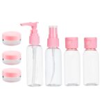 Temperia Travel Bottles for Toiletries (7pcs) - Refillable Empty Mini Containers with Pouch (Random Colors) - Travelling Accessories & Essentials Kit Set for Shampoo, Cosmetics, and More - Image 2