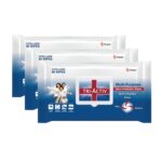 Tri-Activ Disinfecting and Sanitizing Multipurpose Germ Protection Wipes | 33% Extra Large 80 Wipes Lid pack| Pack of 3, White - Image 2