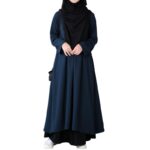 Two Pieces Abaya Dress with Zip On Front made with Nida Matte Fabric - Knee length Burqa for Women and Girls - Image 2