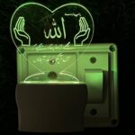 UKANI Islamic 3D Optical Illusion Acrylic Night Lamp, 7 Colors RGB Auto Colour Changing LED Plug and Play Night Light, Office Light, Best Gift - Pack of 1 (SD0179,Multicolour, 3 Inch) - Image 2