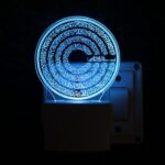 UKANI Islamic 3D Optical Illusion Acrylic Night Lamp, 7 Colors RGB Auto Colour Changing LED Plug and Play Night Light, Office Light, Best for Gift - Pack of 1 (SD126,Multicolour, 3 Inch) - Image 2