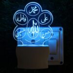 UKANI Islamic PANJATAN 3D Illusion Acrylic Night Lamp, 7 Colors RGB Auto Colour Changing LED Plug and Play Night Light, Office Light, Best Gift - Pack of 1 (SD146,Multicolour, 3 Inch) - Image 2