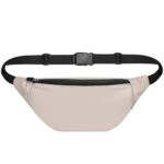 Unisex Premium Leather Waist Pack Travel Handy Hiking Zip Pouch Elegant Style Document Money Phone Belt Sport Bag for Men and Women Adjustable Strap (Cloud) - Image 2