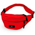 Unisex Waist Bag for Men & Women – Lightweight Crossbody Sling Fanny Pack with Adjustable Strap, Multi-Pocket Travel Running Gym Casual Belt Bag (Red) - Image 2