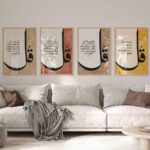 VIBBES Islamic Wall Art 4 Qul Surah Prints, Set of 4, Wooden Frames, Arabic Calligraphy (Beige - Original Wood) - Image 2