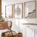 VIBBES Islamic Wall Art Set of 3, Ayatul Kursi, Sabr & Dua Calligraphy Prints with Wooden Frames, Modern Arabic Home Decor - Image 2