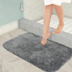VNQ Super Soft Microfiber Anti-Skid Water Absorbant/Soaking Washable Mat for Bathroom/Entrance/Kitchen/Bedside/Door/Living-Room/Prayer Room/Kids-Room Mat Size 40x60 cm (Piece of 1 Grey) - Image 2