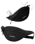 VRPRIME Waist Bag for Men Side Bag | Fanny Waist Pouch Pack | Travel Side Sling Waist Bag | Travel Essentials for Running, Riding a Bike (Black) - Image 2