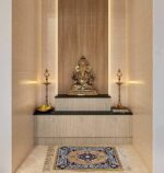 Velvet Fabric elvet Pooja Mat for Sitting On Floor | Comfortable Eating Aasan for Home | Decorative Sitting Mat for Meditation & Mandir | Floral - Purple & Beige - Image 2