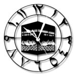 Ventuos ® Kaaba Design Metal Islamic Wall Clock | Durable Metal Frame | Silent & Accurate Movement | Premium Home, Office & Mosque Décor for Islamic Occasions-Kabba Design-Black-40 CM 16 inch - Image 2