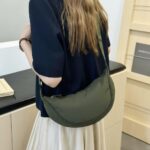 WILDHORN Crossbody Bag for Women & Men – Slim and Stylish Design, Luxury Nylon Fabric with Durable Zippers, Small Side Half-Moon Sling & Waist Bag, Unisex Chest Bag (Olive Green) - Image 2