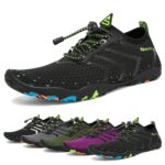 Water Shoes Mens Womens Beach Swim Shoes Quick-Dry Aqua Socks Pool Shoes for Surf Yoga Water Aerobics (A-Black, 40) - Image 2