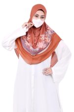 Women's Floral Printed Hijab with Georgette Border | Ready-to-Wear Modest Headscarf | Lightweight Soft Fabric Instant Hijab | Elegant Scarf for Prayer and Occasions - Image 2