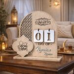 Wooden Ramadan Calendar Ramadan Mubarak Decor Eid Decoration Sign Ramadan Kareem Islamic Table Decor Ramadan Gifts, Ramadan to Eid Countdown Calender - Image 2