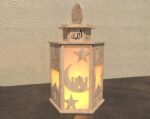 Wooden Ramadan Lantern LED Light Lamps Islamic Design Tealight Candle Holder for Home Decoration, 14x12x21.5 cm - Image 2