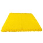 Woolen Puja Aasan Mat for Prayers - Handmade Decorative Pooja Mat 21 x 22 inch (Mint Yellow) - Image 2