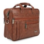 Zipline Laptop bags for men office use | Faux Leather SMALL laptop bag for Man - Fits 13 inch Laptop/Macbook/Macbook Pro/Tablet Messenger Bags For Mens (1-Tan Bag) - Image 2