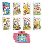 set of 8 coloring books | Vegetables,Fruits,Flowers,Animals,Vehicles,Birds,Shapes,Nursery Rhymes,10 WAX CRAYONS| 3 To 8 Year Old Children Happy Colouring Book Drawing Book For Kids - Image 2