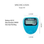 (Pack of 1) Digital Finger Counter with LCD Display – Portable Mini Tasbeeh Tally Counter, One Size Adjustable Ring, Max Count 99999, Battery Operated - Image 5