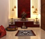 AAZEEM Velvet Aasan Mat | Meditation Prayer Carpet Mat | Brown, 60 cm x 60 cm - Image 3