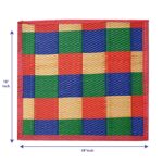 Cloud7 Plastic Aasan Mat for Home, Pooja, and Picnic | Floor Chatai | Multi-Color | Size 18" × 18" in | Set of 6. - Image 3