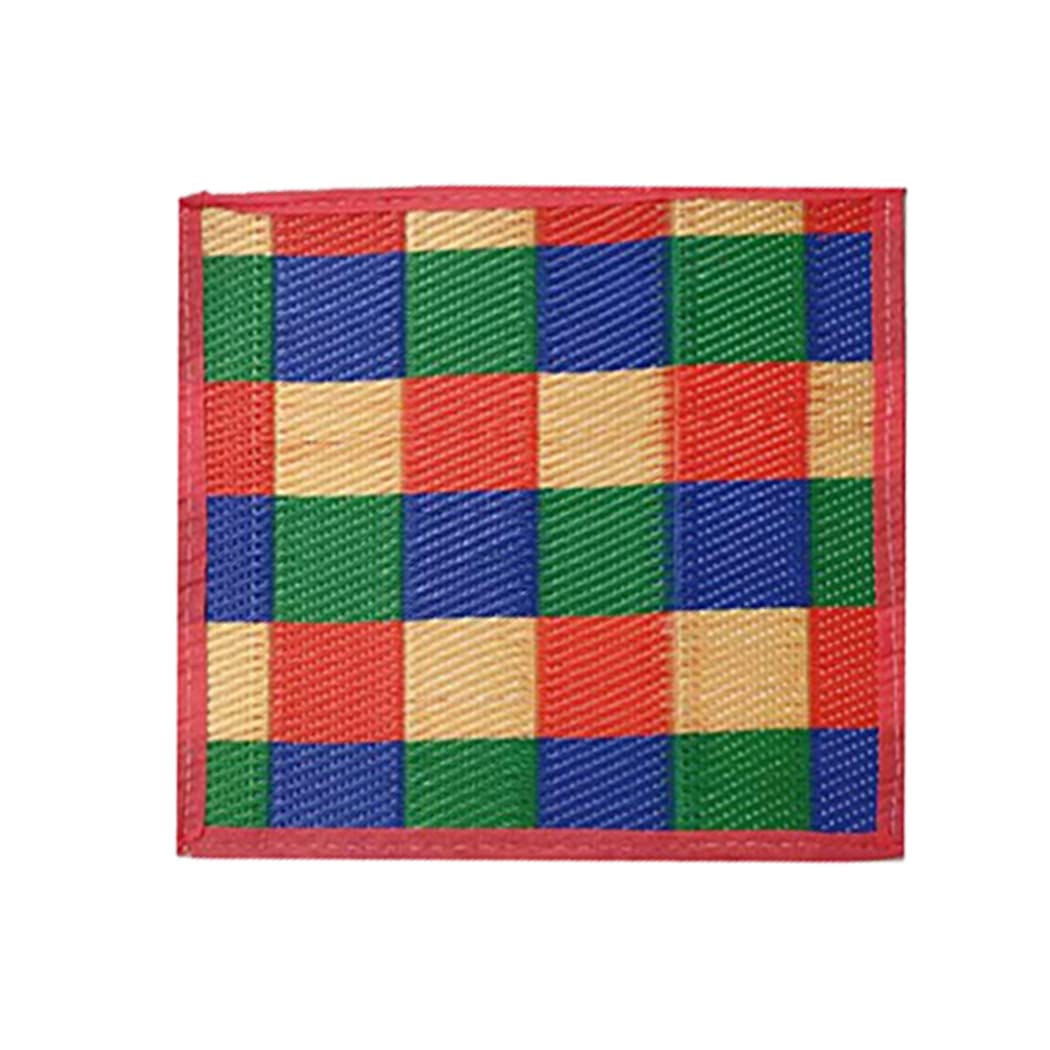 Cloud7 Plastic Aasan Mat for Home, Pooja, and Picnic | Floor Chatai | Multi-Color | Size 18" × 18" in | Set of 6. - Image 3