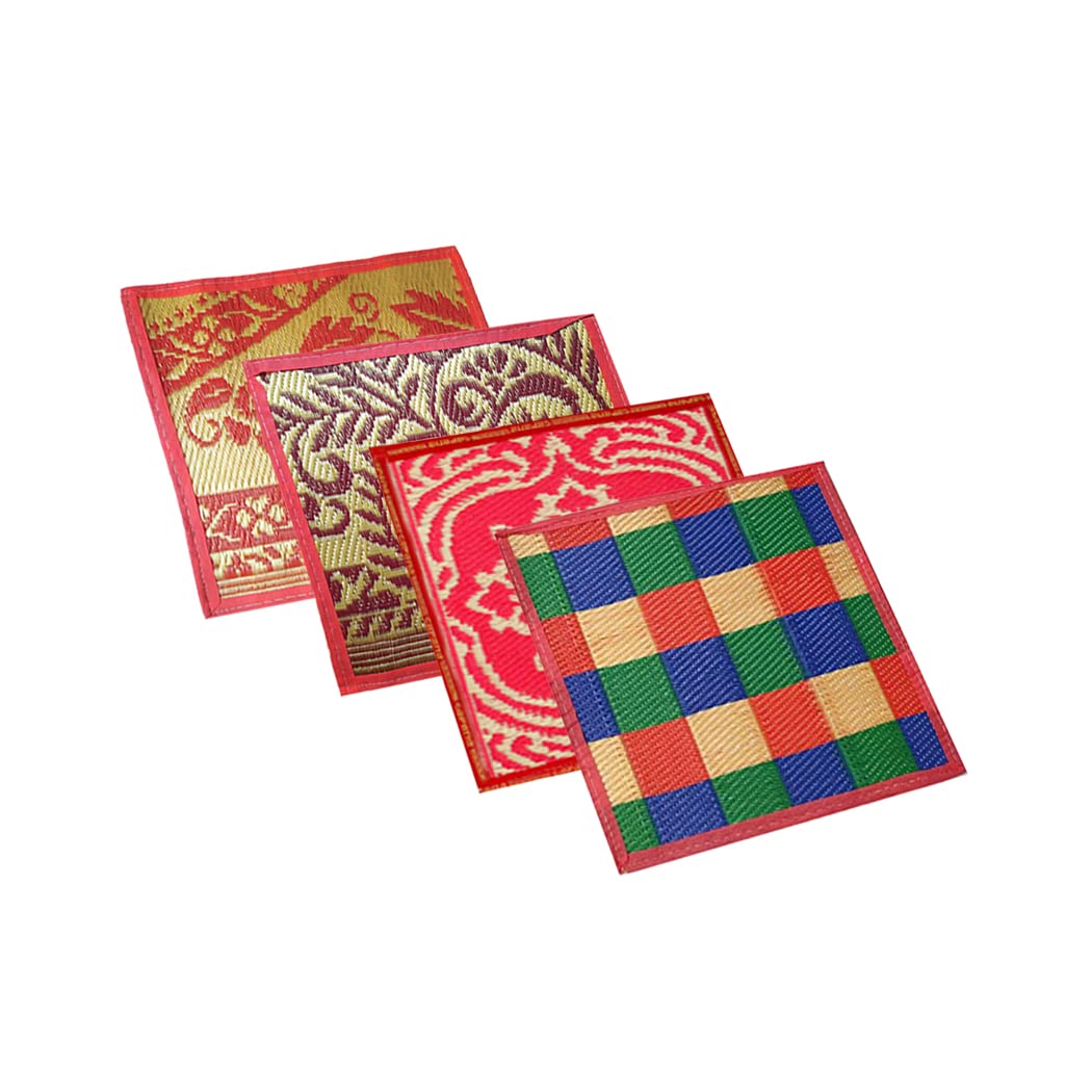 Cloud7 Plastic Aasan Mat for Home, Pooja, and Picnic | Floor Chatai | Multi-Color | Size 18" × 18" in | Set of 6. - Image 5