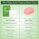 BAKE 2% Salicylic Acid Soap (2 pcs) Scrub Treatment with Niacinamide for Body & Back Acne, Reduces Strawberry Legs | Fades Dark Spots | Non Drying Formula | Soap For Men & Women | 100g x 2 (100 g (Pack of 2)) - Image 6
