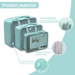 7 Set Packing Cubes Luggage Organizers With Travel Suitcases Accessories Bag, Toiletry Bag & Shoes Bag And Clothes Cosmetics Pouch (Green) - Image 3