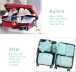 7 Set Packing Cubes Luggage Organizers With Travel Suitcases Accessories Bag, Toiletry Bag & Shoes Bag And Clothes Cosmetics Pouch (Green) - Image 5