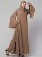 Muslim Closet� Dual Layer Abaya Dress Of Inner Abaya And Detachable Shrug With Uniquely Designed Cuff - Made with Nida Matte Fabric for Women and Girls - Image 5