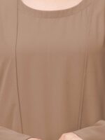Muslim Closet� Dual Layer Abaya Dress Of Inner Abaya And Detachable Shrug With Uniquely Designed Cuff - Made with Nida Matte Fabric for Women and Girls - Image 7