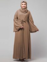 Muslim Closet� Dual Layer Abaya Dress Of Inner Abaya And Detachable Shrug With Uniquely Designed Cuff - Made with Nida Matte Fabric for Women and Girls - Image 8