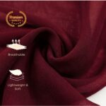 Georgette Hijab for Women - Premium Lightweight Headscarf, Soft Flowy Solid Colour Scarf for Daily Wear & Modest Fashion, 70x200 cm, Breathable All-Season Muslim Head Cover - Image 4