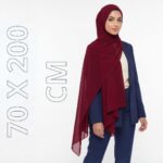 Georgette Hijab for Women - Premium Lightweight Headscarf, Soft Flowy Solid Colour Scarf for Daily Wear & Modest Fashion, 70x200 cm, Breathable All-Season Muslim Head Cover - Image 5