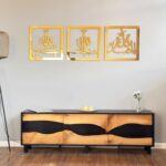 Incrizma Subhanallah Alhamdulillah Allahuakbar Triple Set Wooden/Acrylic Islamic Wall Decor, Tasbeeh Islamic Calligraphy Art, Room Decor Gift for Muslims at Ramadan Eid (30 cm, Gold) - Image 5