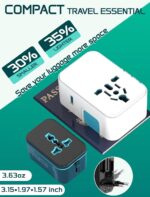 rts 5 in 1 Universal Charger Adapter PD20W, with 2 Type C 2 USB Port Universal Travel Adapter, Travel Essentials 2 USB-C 3.4A Worldwide International Universal Travel Adapter All in one Travel Plug - Image 5