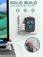rts 5 in 1 Universal Charger Adapter PD20W, with 2 Type C 2 USB Port Universal Travel Adapter, Travel Essentials 2 USB-C 3.4A Worldwide International Universal Travel Adapter All in one Travel Plug - Image 6