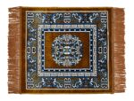 Prayer Aasan/Mat Traditional Design Velvet Aasan | Meditation Prayer Carpet Mat | Pooja Aasan Mat | Multipurpose Premium Velvet Rug Mat Pack of 2-Blue, Brown - Image 5